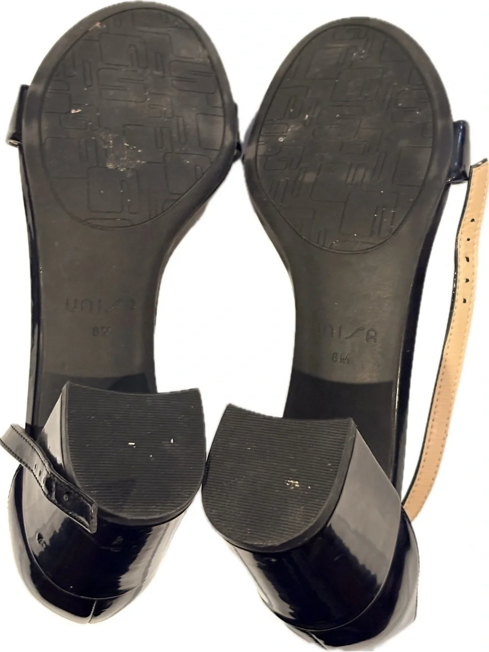 Unisa Black Patent Strappy Open-Toe Heels